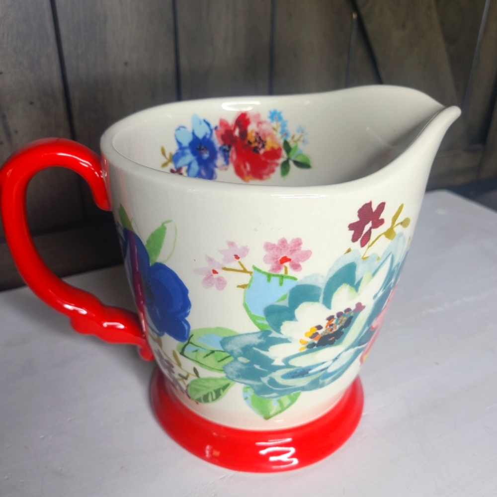 Pioneer Woman Stoneware Spring Bouquet Melody 4 cup Measuring Pitcher/Cup 1 qt.